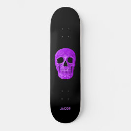 Gothic Skull Head Neon Lila Black Cool Skateboard