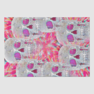 Gothic Skull Head Rosa Pop Seidenpapier