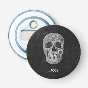Gothic Skull Head Schwarz und Weiß Custom Flaschenöffner