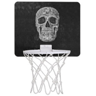 Gothic Skull Head Schwarz-Weiß Cool Mini Basketball Netz