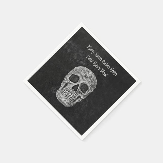 Gothic Skull Head Textur Schwarz-Weiß Funny Serviette (Ecke)