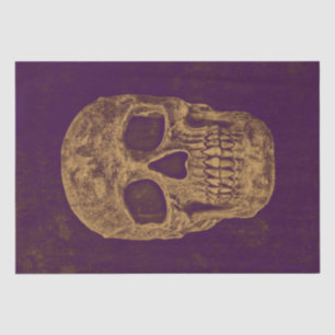 Gothic Skull Head Vintagen Lila Gold Decoupage Seidenpapier