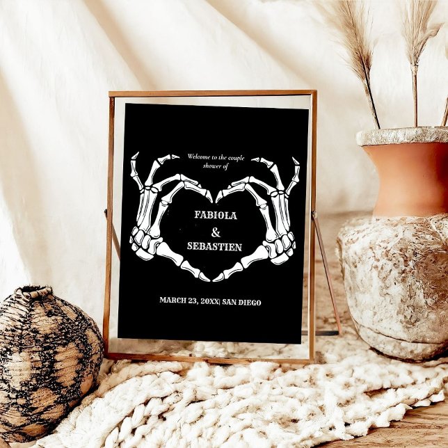 Gothic Skull Herz Brautparty Begrüßungszeichen Poster (Von Creator hochgeladen)