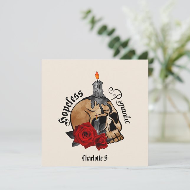 Gothic Skull hoffnungsloser Romantik (Stehend Vorderseite)
