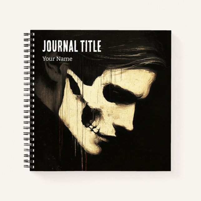 Gothic Skull Journal — Custom Name & Title Notizbuch (Vorderseite)
