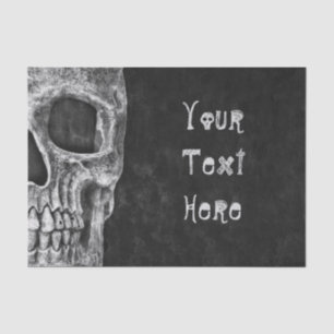 Gothic Skull Kopf Schwarz und Weiß Custom Seidenpapier