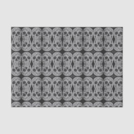 Gothic Skull Kopf Schwarz-Weiß Abstraktes Muster Seidenpapier