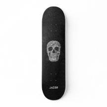 Gothic Skull Kopf Schwarz-Weiß Grunge Textur