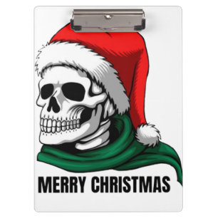 Gothic Skull-Krone mit roten Rosen – Dunkler Biker Klemmbrett
