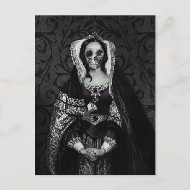Gothic Skull Lady Postkarte (Vorderseite)