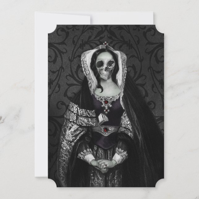 Gothic Skull Lady Save The Date (Vorderseite)