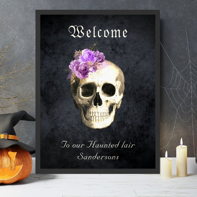 Gothic Skull Lila Rose Personalisiert Halloween Poster (Von Creator hochgeladen)