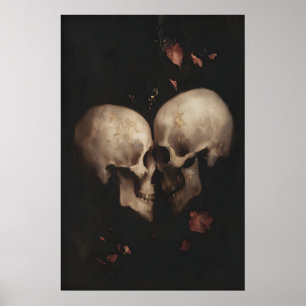 Gothic Skull Love Druck Romantischer Totenkopf Poster