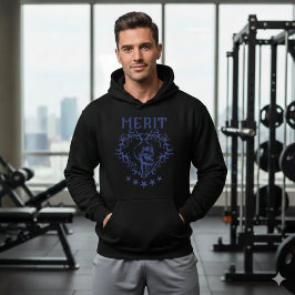 Gothic Skull MERIT Grafik Schwarz Kapuzenpullover Hoodie