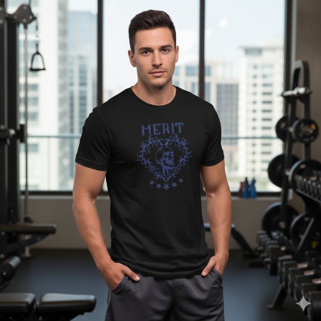 Gothic Skull MERIT Graphic Black T-Shirt (Von Creator hochgeladen)