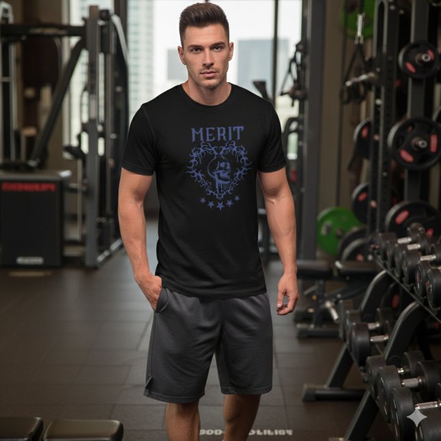 Gothic Skull MERIT Graphic Black T-Shirt Tri-Blend Shirt (Von Creator hochgeladen)