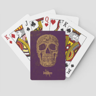 Gothic Skull Monogram Grunge Gold Lila Cool Spielkarten