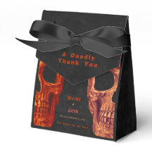 Gothic Skull Orange Black Halloween Danke