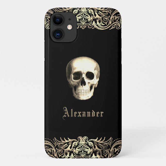 Gothic Skull Personalisiert Case-Mate iPhone Hülle (Rückseite)