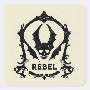 'GOTHIC SKULL' QUADRATISCHER AUFKLEBER