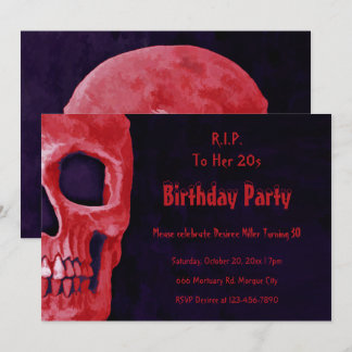 Gothic Skull Red Geburtstag RIP zu ihren 20ern Einladung
