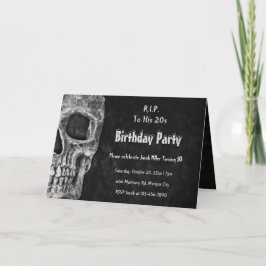 Gothic Skull RIP zu seiner 20er Black Birthday Par Einladung