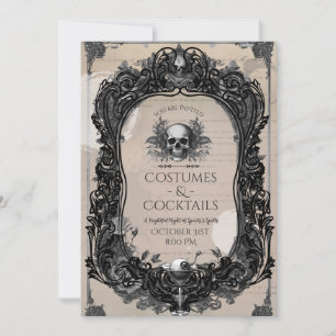 Gothic Skull Rose Adult Costume Cocktail Party Einladung