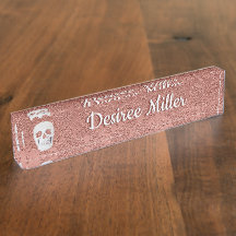 Gothic Skull Rose Gold Weißes Modern Elegant