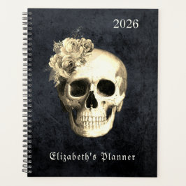 Gothic Skull-Rose Personalisiert 2026 Planer