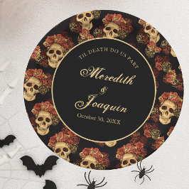 Gothic Skull Rote Rose Black Halloween Hochzeit Pappteller