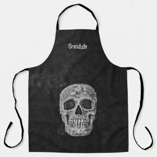 Gothic Skull Schwarz und Weiß Großvater Grandude Schürze