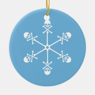 Gothic Skull Snowflakes Keramik Ornament