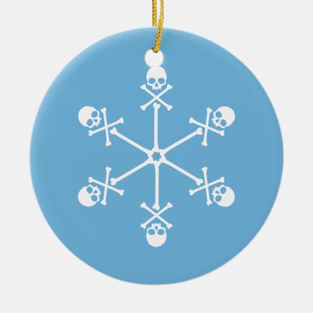 Gothic Skull Snowflakes Keramik Ornament (Vorne)