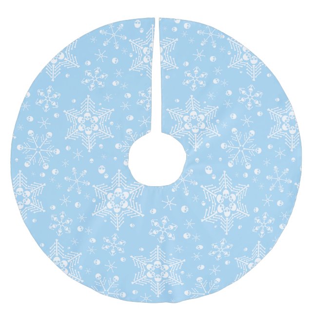 Gothic Skull Snowflakes Polyester Weihnachtsbaumdecke (Vorderseite)