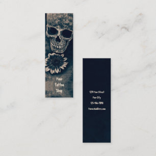 Gothic Skull Sonnenblume Vintag Dark Academia Mini Visitenkarte