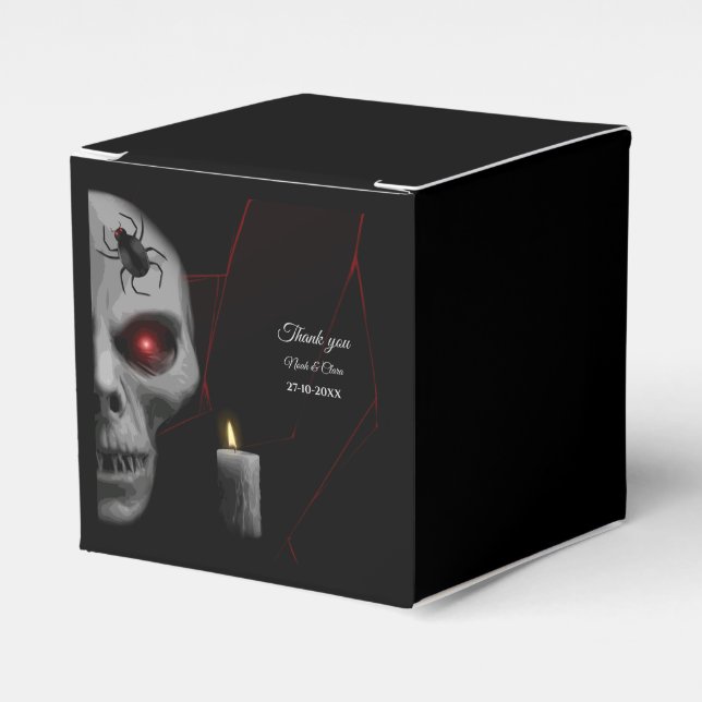 Gothic Skull Spider Candle - Dark Moody Halloween Geschenkschachtel (Vorderseite)