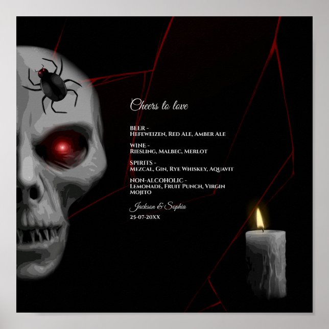 Gothic Skull Spider Candle - Dark Moody Halloween Poster (Vorne)