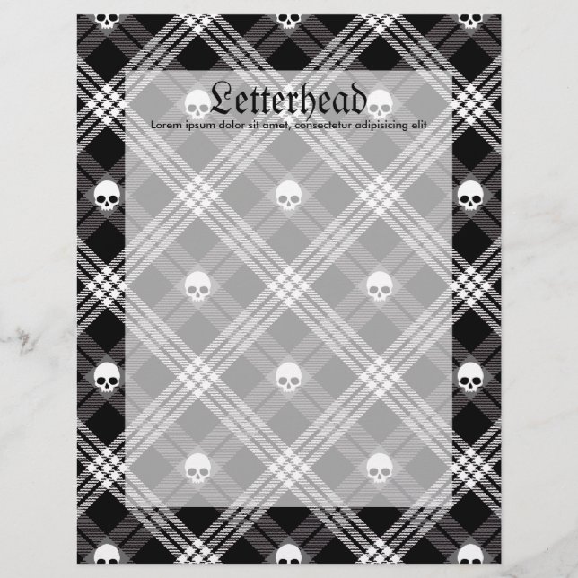Gothic Skull Tartan Kariert (Vorderseite)