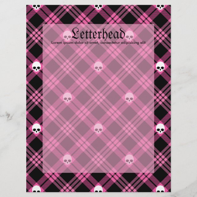 Gothic Skull Tartan Kariert (Vorderseite)