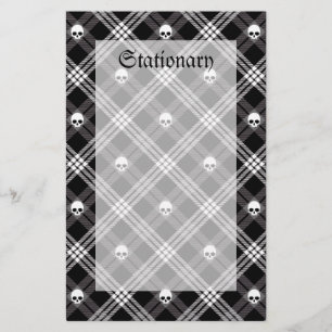 Gothic Skull Tartan Kariert Briefpapier