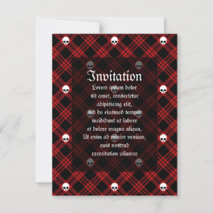 Gothic Skull Tartan Kariert Einladung