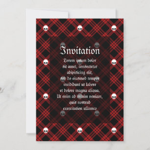 Gothic Skull Tartan Kariert Einladung