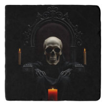 Gothic Skull Thron Halloween Untersetzer