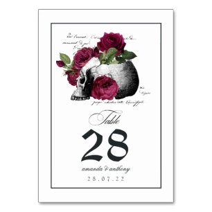 Gothic Skull-Tischnummer Tischnummer