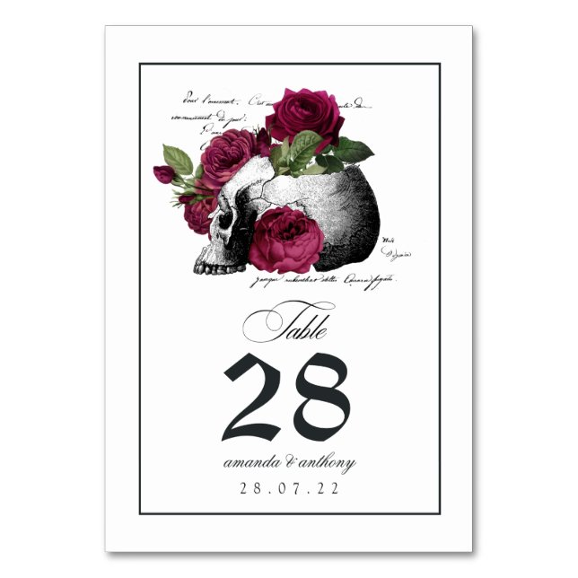 Gothic Skull-Tischnummer Tischnummer (Vorderseite)