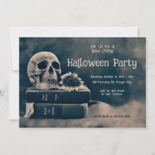 Gothic Skull Vintag Books Macabre Halloween-Party Einladung