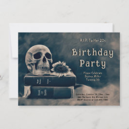Gothic Skull Vintag Books Macabre RIP zu ihren 20e Einladung