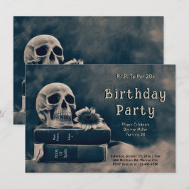 Gothic Skull Vintag Books Macabre RIP zu ihren 20e Einladung