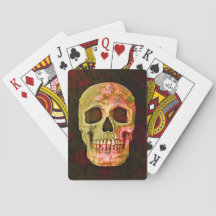 Gothic Skull Vintag Retro Red Green Beängstigend