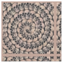 Gothic Skull Vintag Sepia Abstrakten Spiral Muster Stoff
